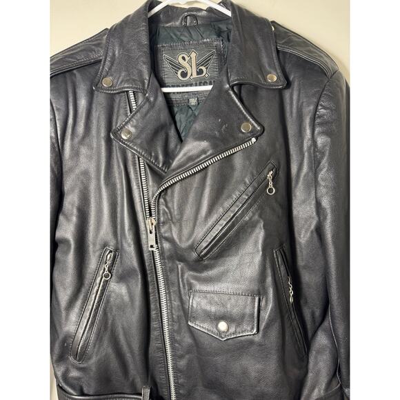 Bermans Vintage Black Leather Motorcycle Jacket Size 40 - Picture 2 of 10